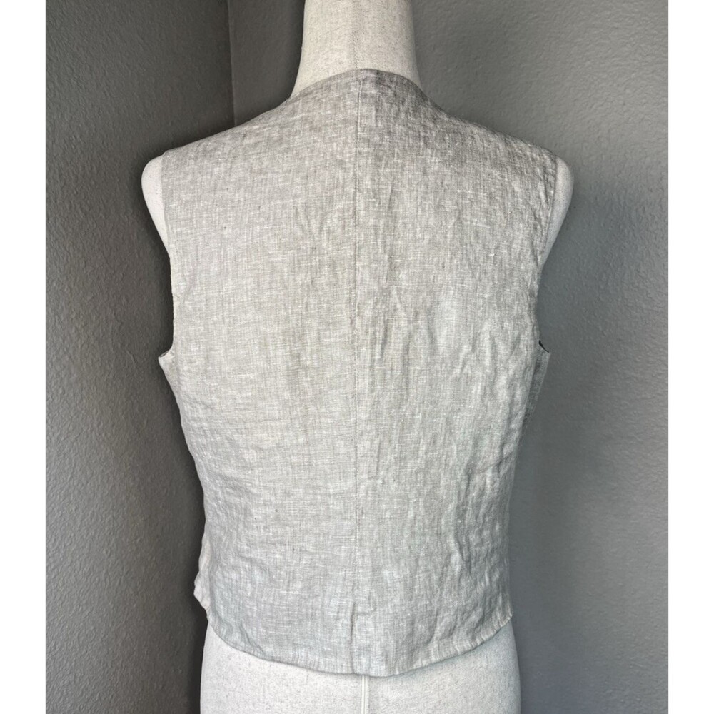 Quince womens NEW! 100% Euro linen 3 button lined luxury vest sz Med travel - Picture 3 of 8
